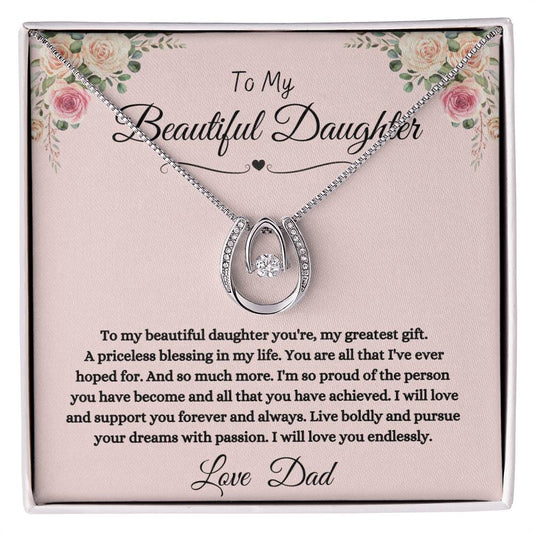 Lucky In Love Necklace To My Daughter