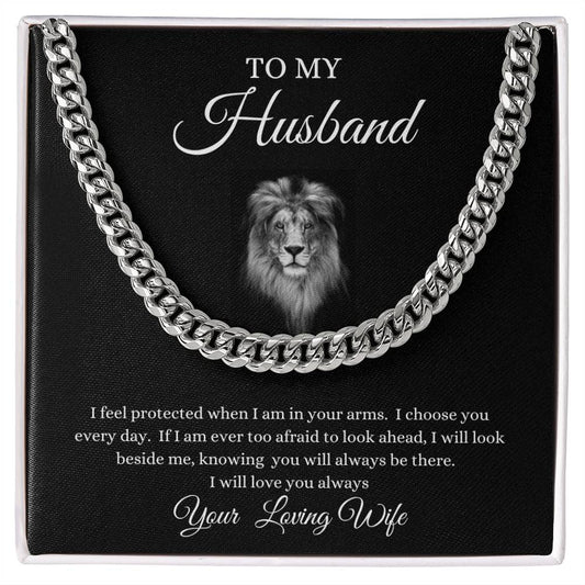 TO MY HUSBAND CUBAN CHAIN LINK NECKLACE