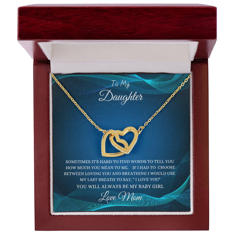 TO MY DAUGHTER INTERLOCKING HEARTS NECKLACE